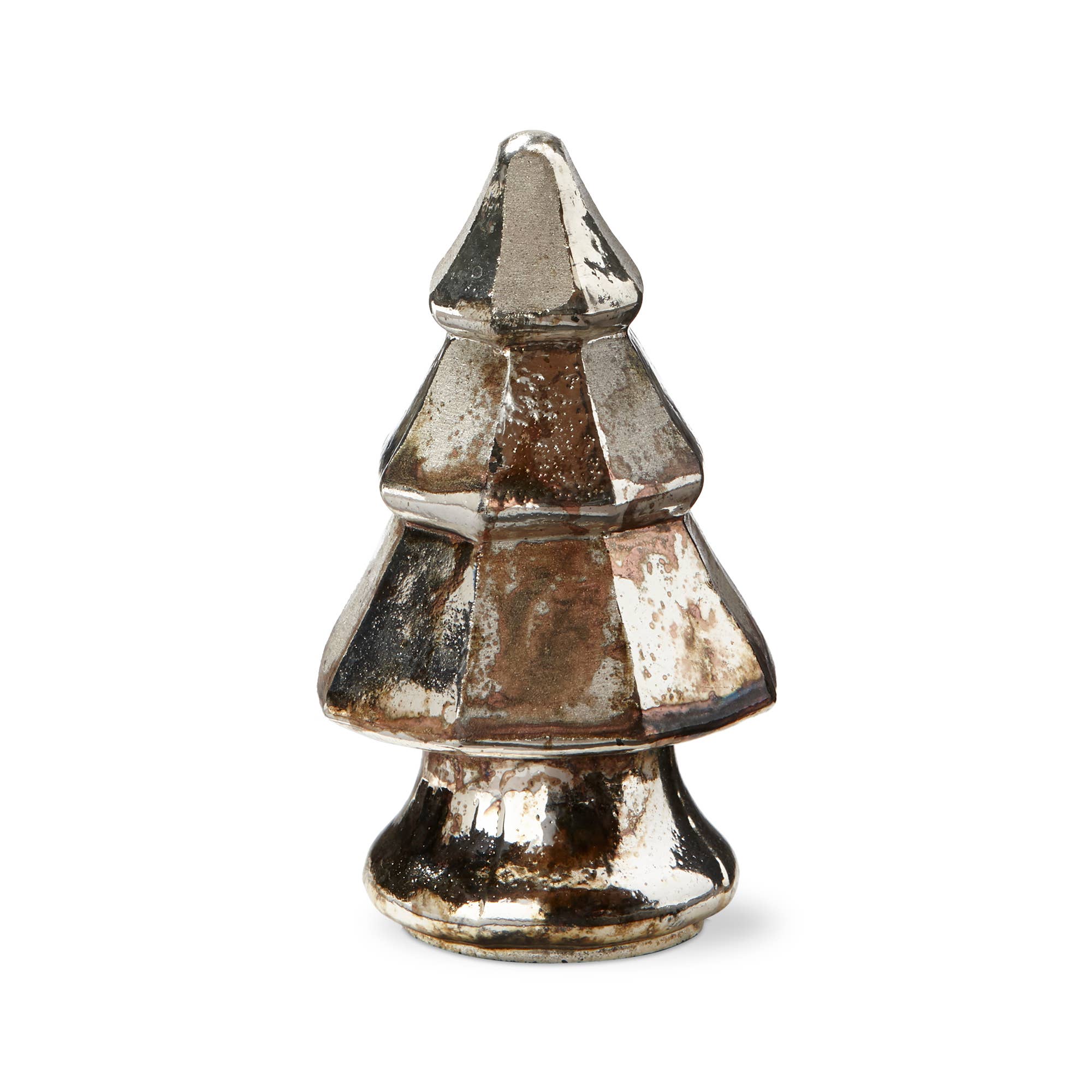 tag - Wholesale Decorative Tabletop Object - Luster Glass Tree Decor Small Antique Gold Christmas