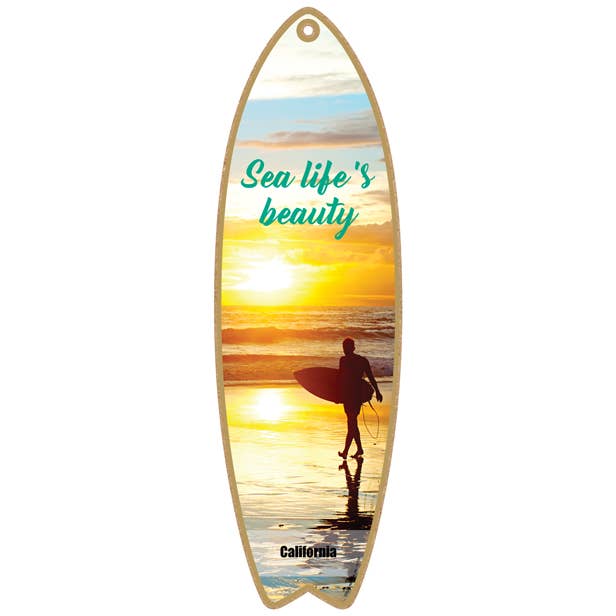 Sunset With Surfer - Tabla de surf «La belleza de la vida marina» de 5 «x 16" para venta al por mayor de SJT Enterprises, Inc.
