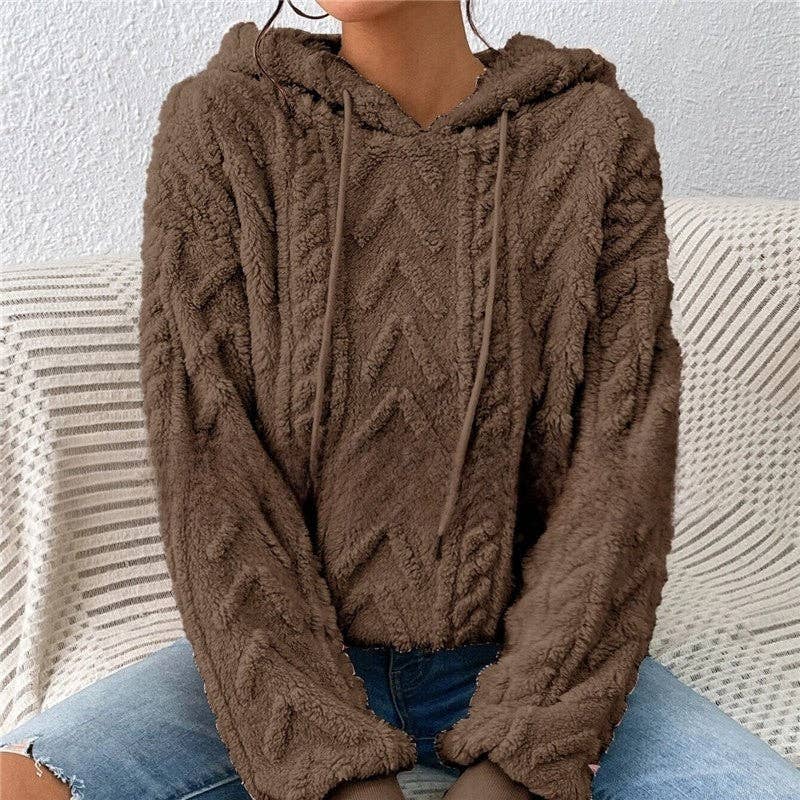 UZ Wholesale Store - Wholesale Hoodie - Women's - Drawstring Hoodie Solid Color Oversized Sweatshirt3