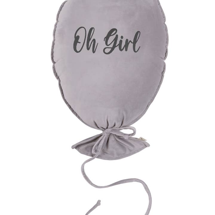 Malomi Kids – Großhandel Kissen – Kinder & Baby – BALLONKISSEN DELUX SILBERGRAU OH GIRL GRAPHIT