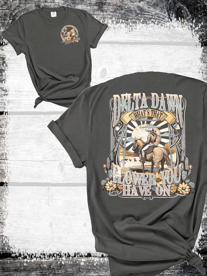 Delta Dawn what's that flower you have on Music Inspired for wholesale by A Blessed Texas Mess Boutique
