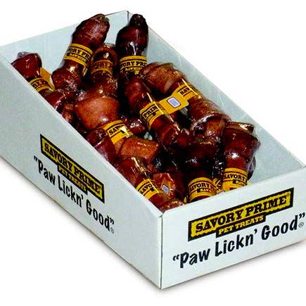 Savory Prime - Wholesale Pet treats – Dog - 4-5" Knotted Bone Beef Display 48/Pc0