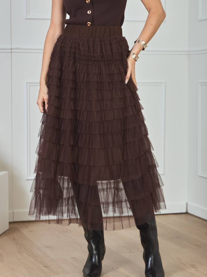 LULUMARY - Wholesale Skirt - Women's - Long tulle skirt SK787A6