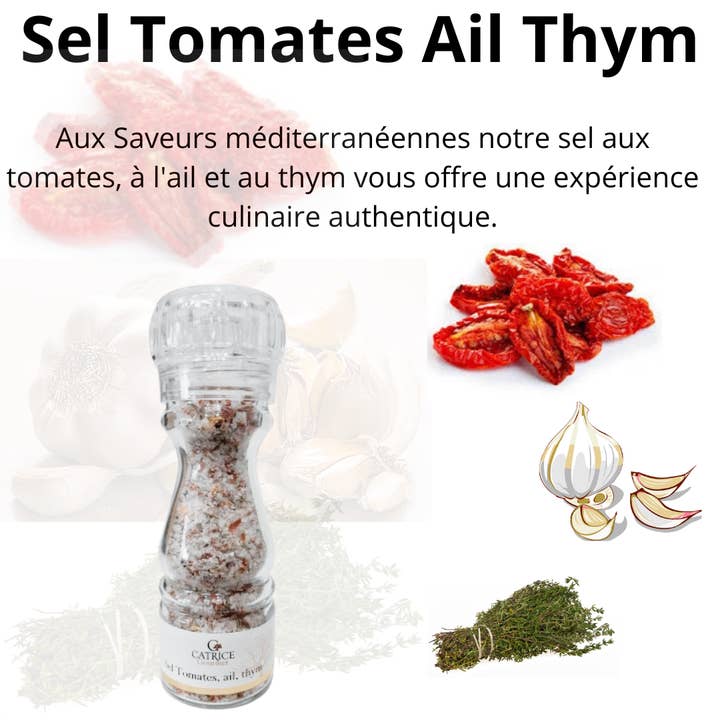 Tomate Salz Knoblauch Thymian Kleine Mühle 110g für den Großhandel von CATRICE GOURMET
