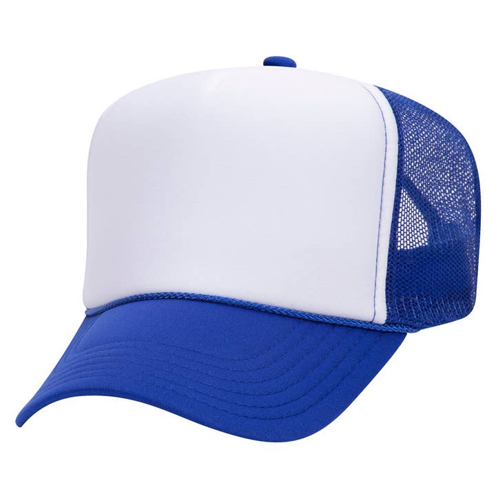 Otto 5-Panel High Crown Foam Trucker Hats - White Front Colors - 39-165 for wholesale by The Park Wholesale