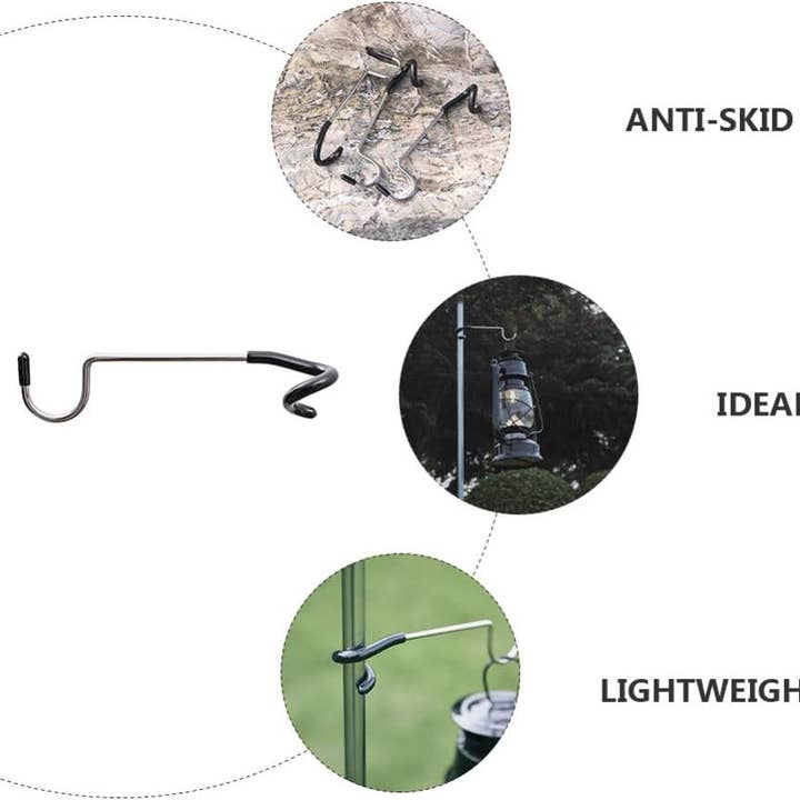 VIGOR - Wholesale Outdoor ornament/decor - Tent Light Camping Hanger S Shape Lamp Hanger Versatile Light Pole Hooks for Outdoor Yard Tent Travel(10 Pack)7