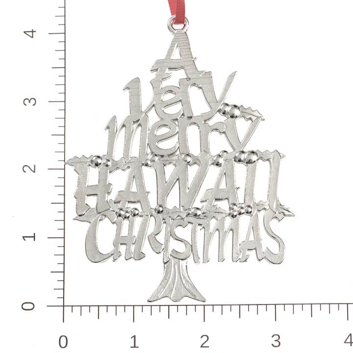 House of Morgan Pewter - Wholesale Ornament - Merry Hawaii Christmas Ornament - Hawaii Gifts3