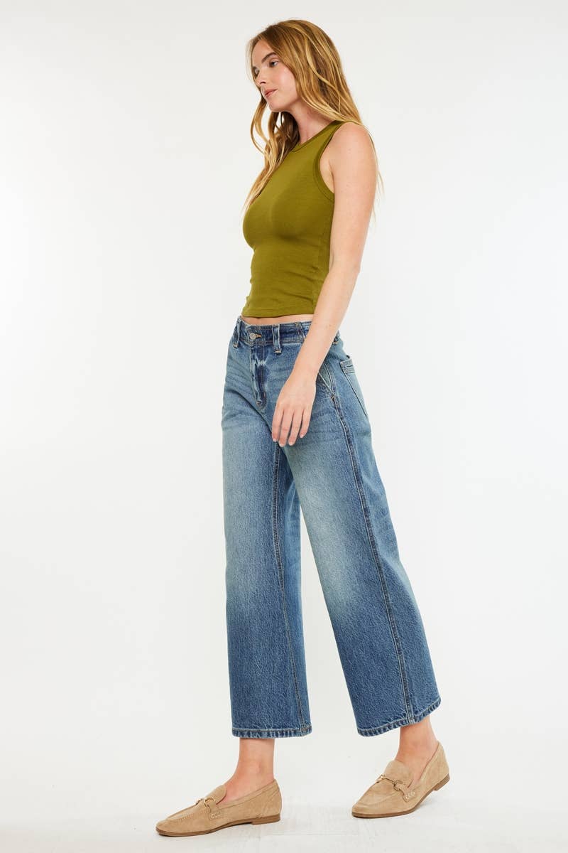 MEDIO JEANS A VITA MEDIA LARGA A GAMBA DRITTA APERTA-KC2610M in vendita all'ingrosso su Faire3