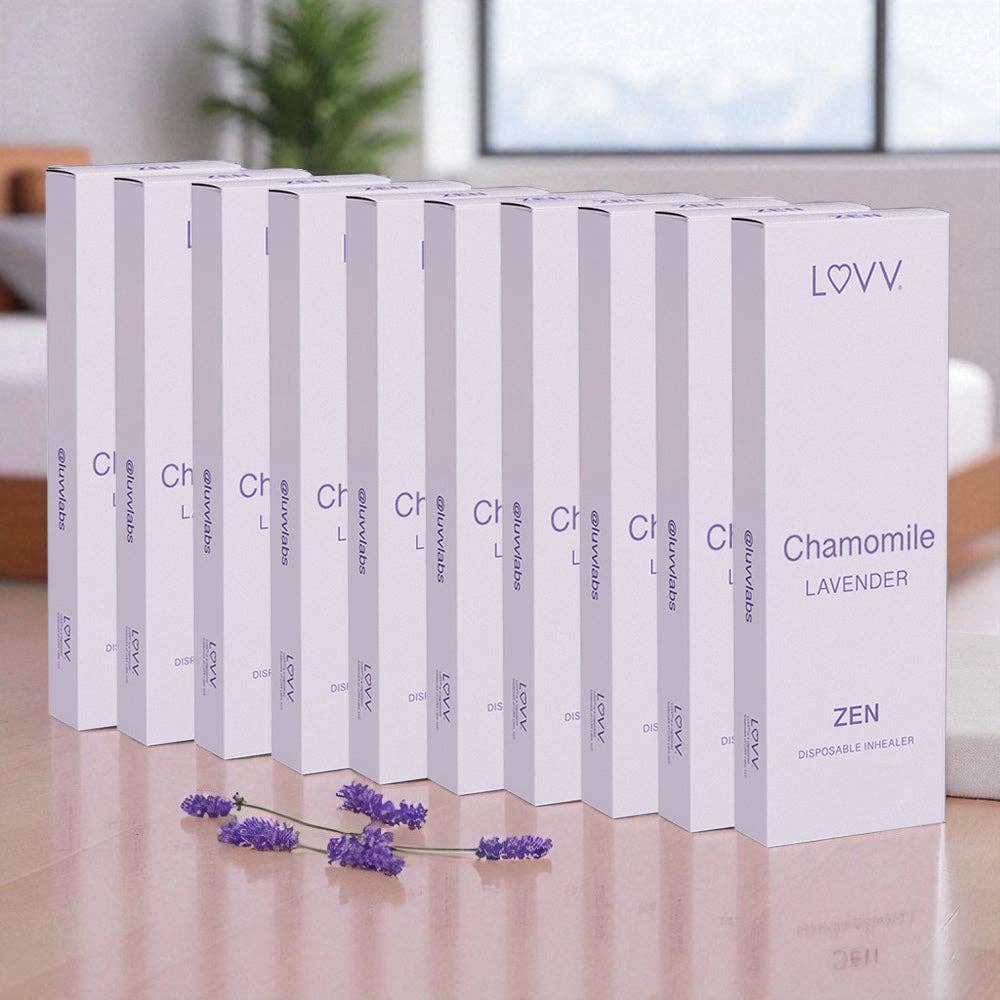 LUVV Labs - Wholesale Aromatherapy Inhaler - 10 LUVV ZEN Chamomile Infused Lavender Flavored Inhealers