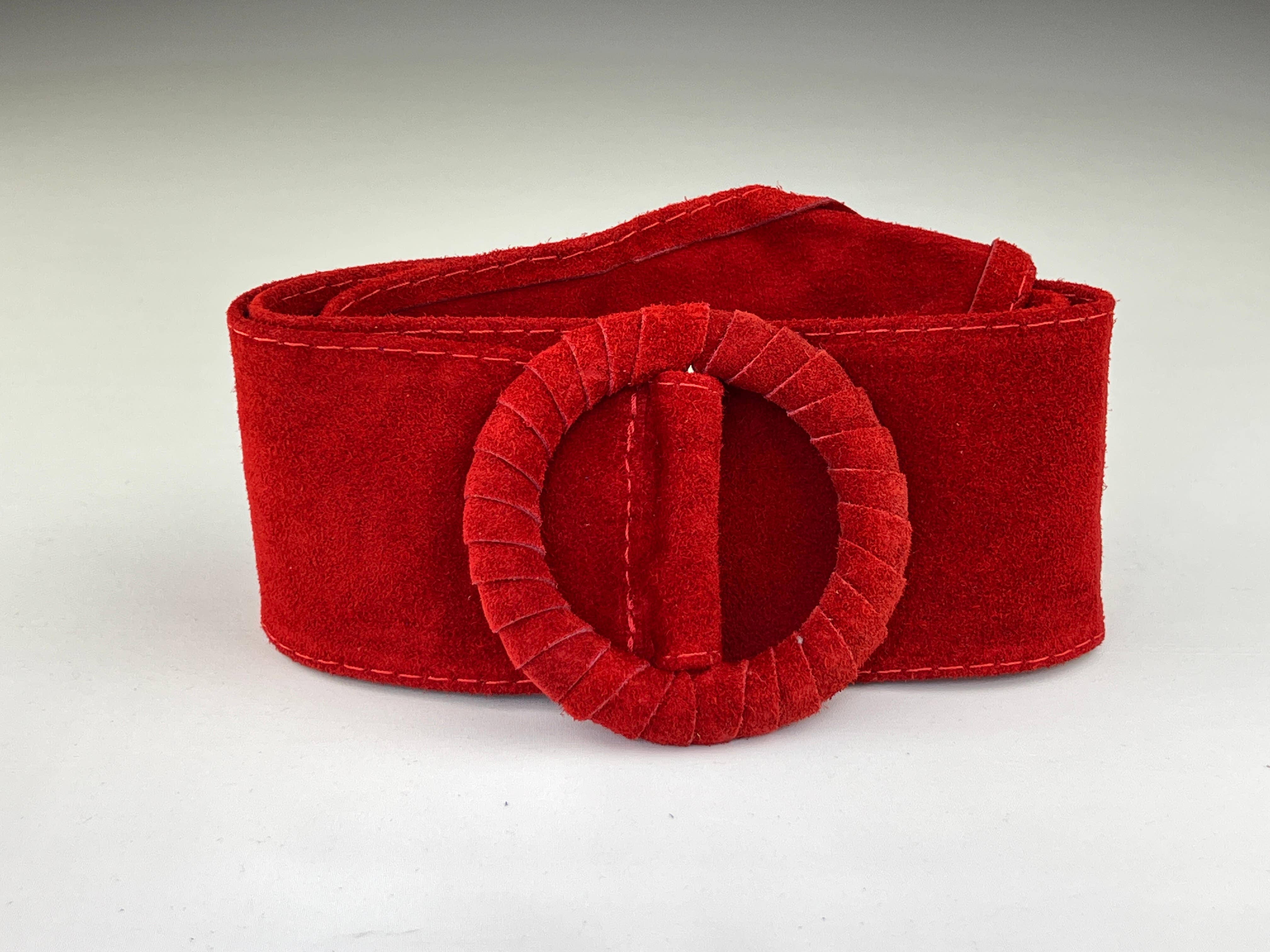 L'Emotion - Venta al por mayor Cinturón - Mujer - Cinturón ancho de cuero con hebilla redonda forrada tono sobre tono5