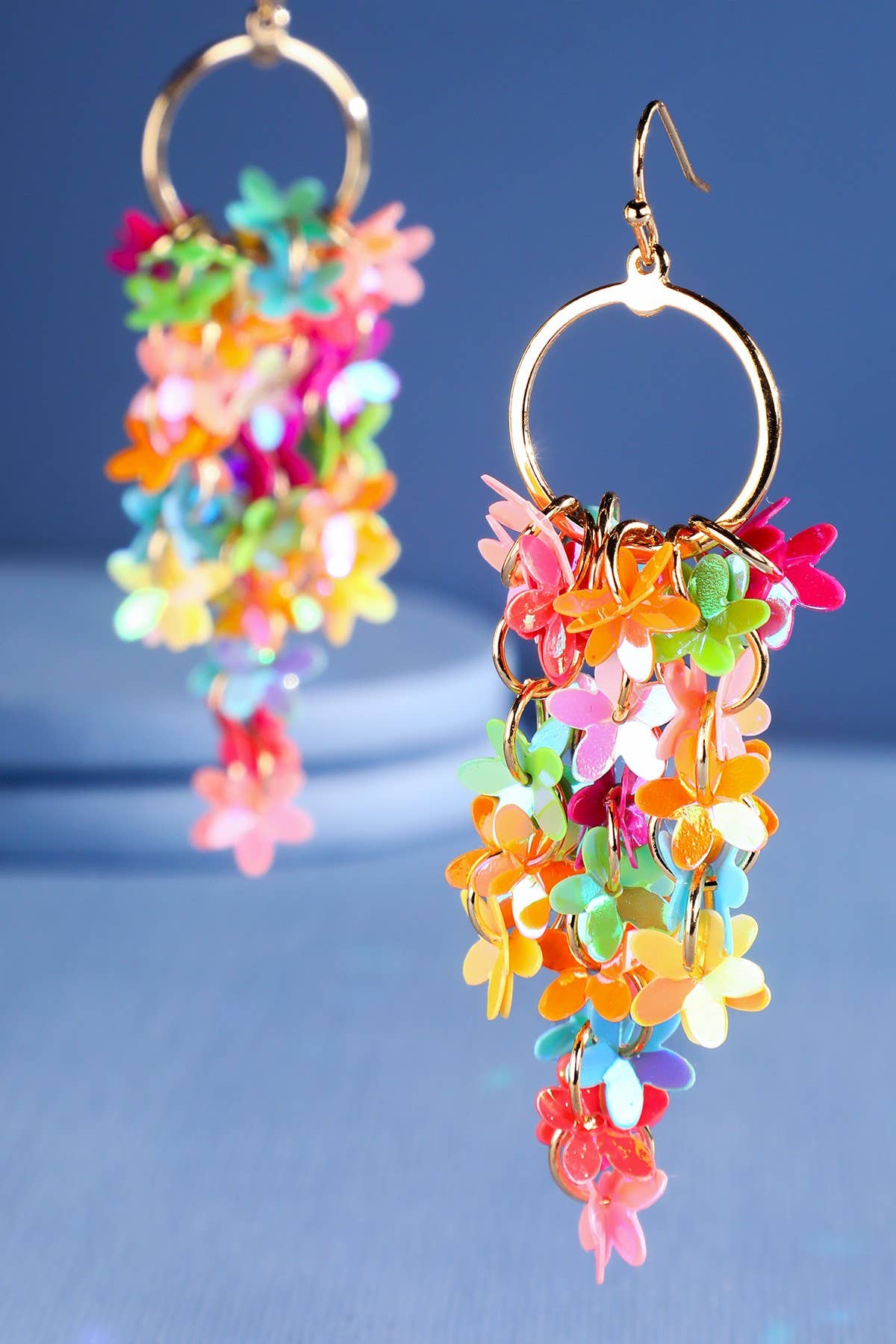 Urbanista - Wholesale Dangle Earrings - Falling Flower Sequin Earrings5