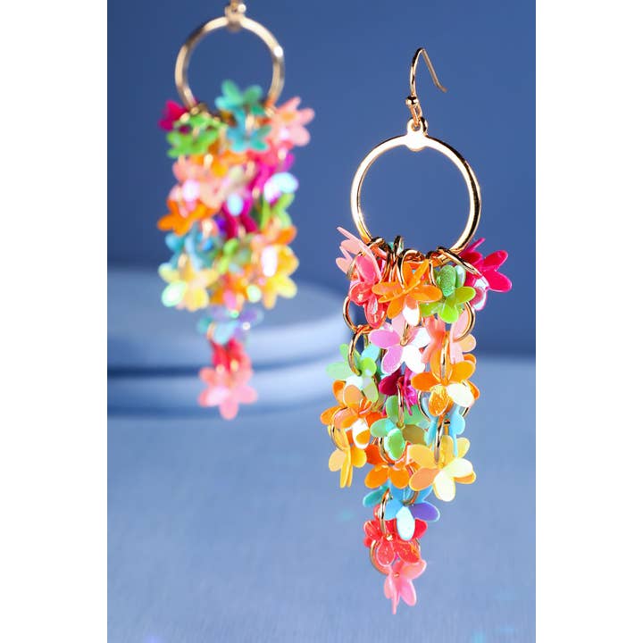 Urbanista - Wholesale Dangle Earrings - Falling Flower Sequin Earrings5