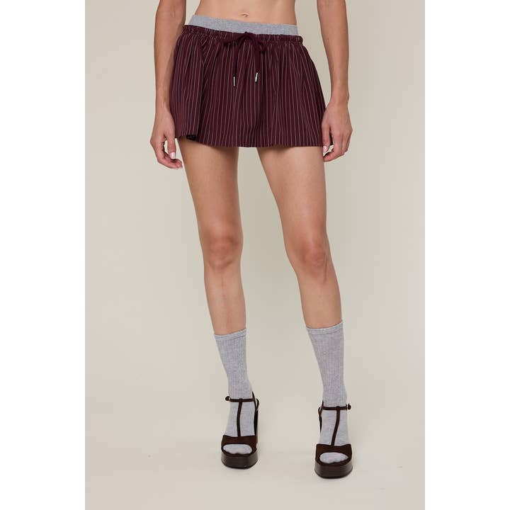 DEEP COLOR STRIPED PRINT MICRO MINI SKORT for wholesale by Sky to Moon