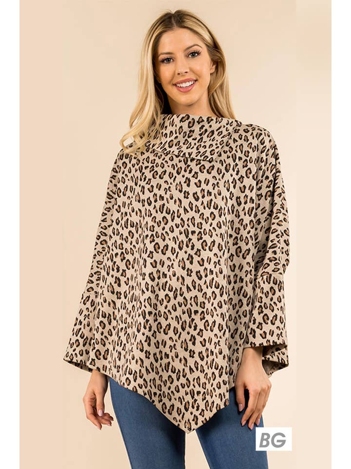 Suzie Q USA – Engroshandel Poncho - Dame – Leopard Poncho