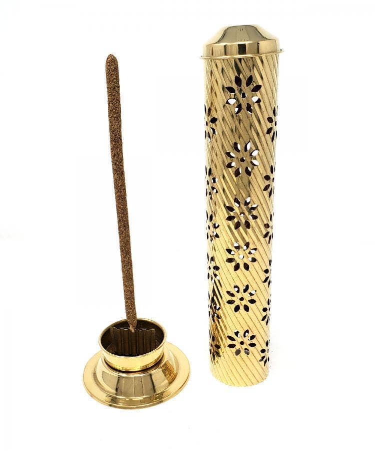 GREENROOTS USA LLC – Engroshandel Røgelsesholder – Udskåret design messing røgelsestårnbrænder 12" til pinde2