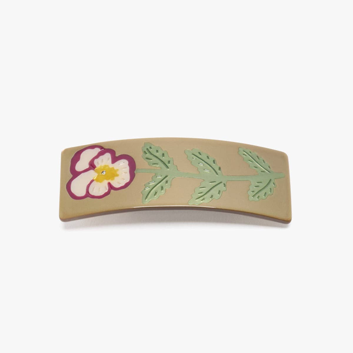 WINONA IRENE - Vente Barrette – femme - Barrette française en acétate doré à fleur de pensée1