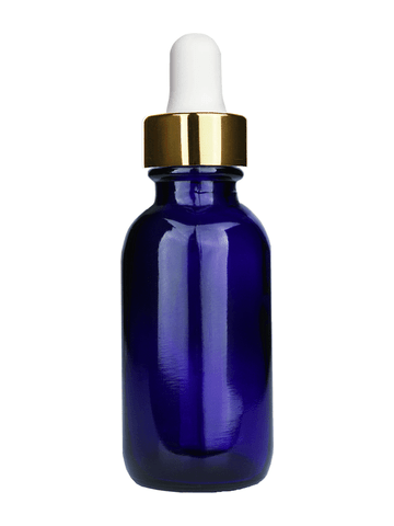 Best Bottles - Wholesale Essential Oil Holder - Boston Round Blue Bottle - 30ml (Multiple Dropper Colors)2