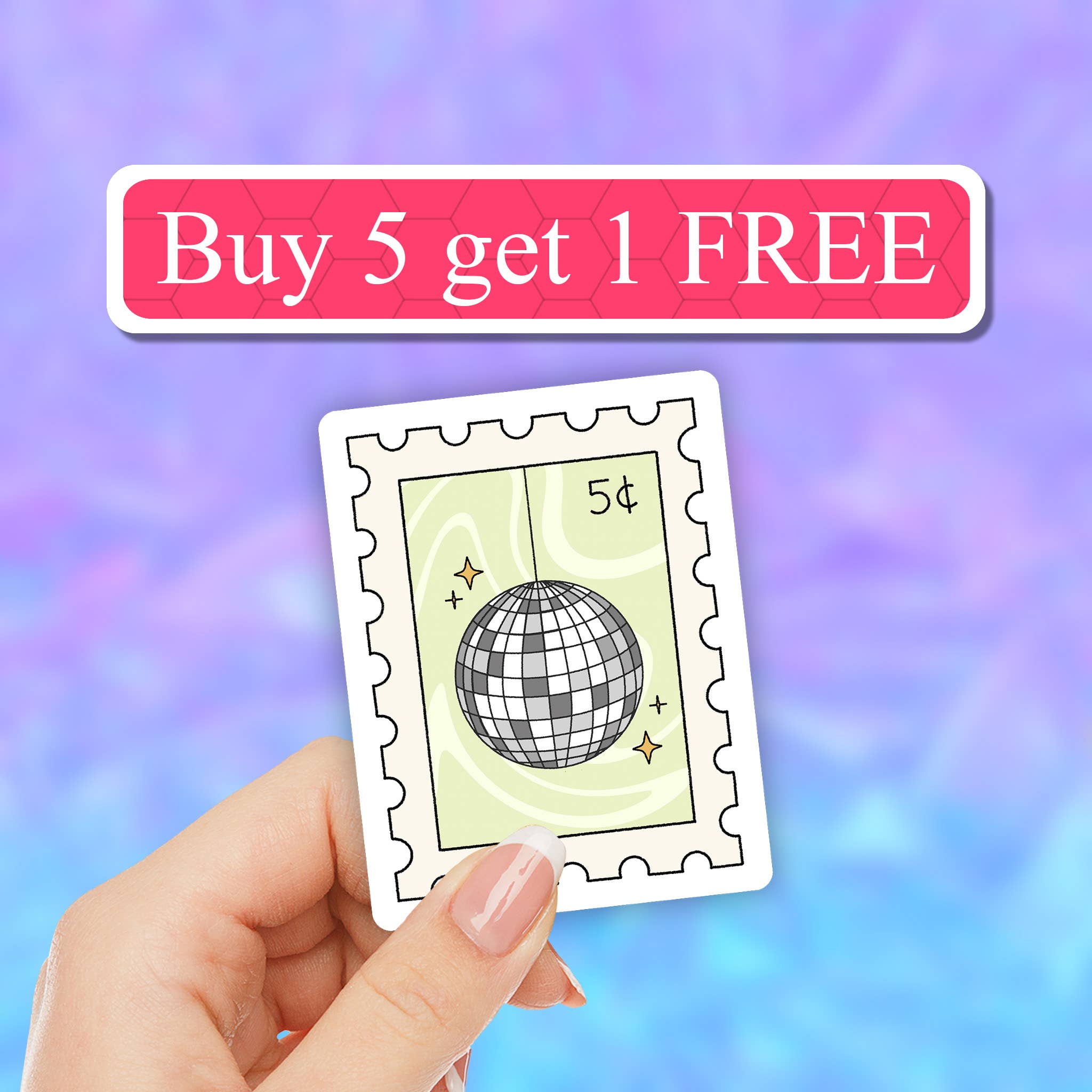 Neya Sticker Shop - Vente Autocollant - Autocollant de boule à facettes, autocollant rétro, boule à miroirs, groovy