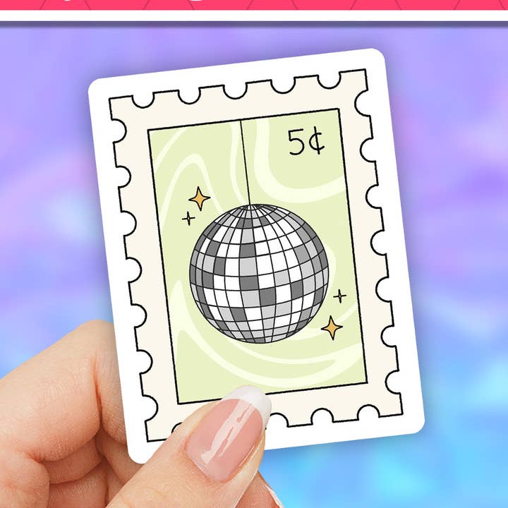 Neya Sticker Shop - Vente Autocollant - Autocollant de boule à facettes, autocollant rétro, boule à miroirs, groovy0