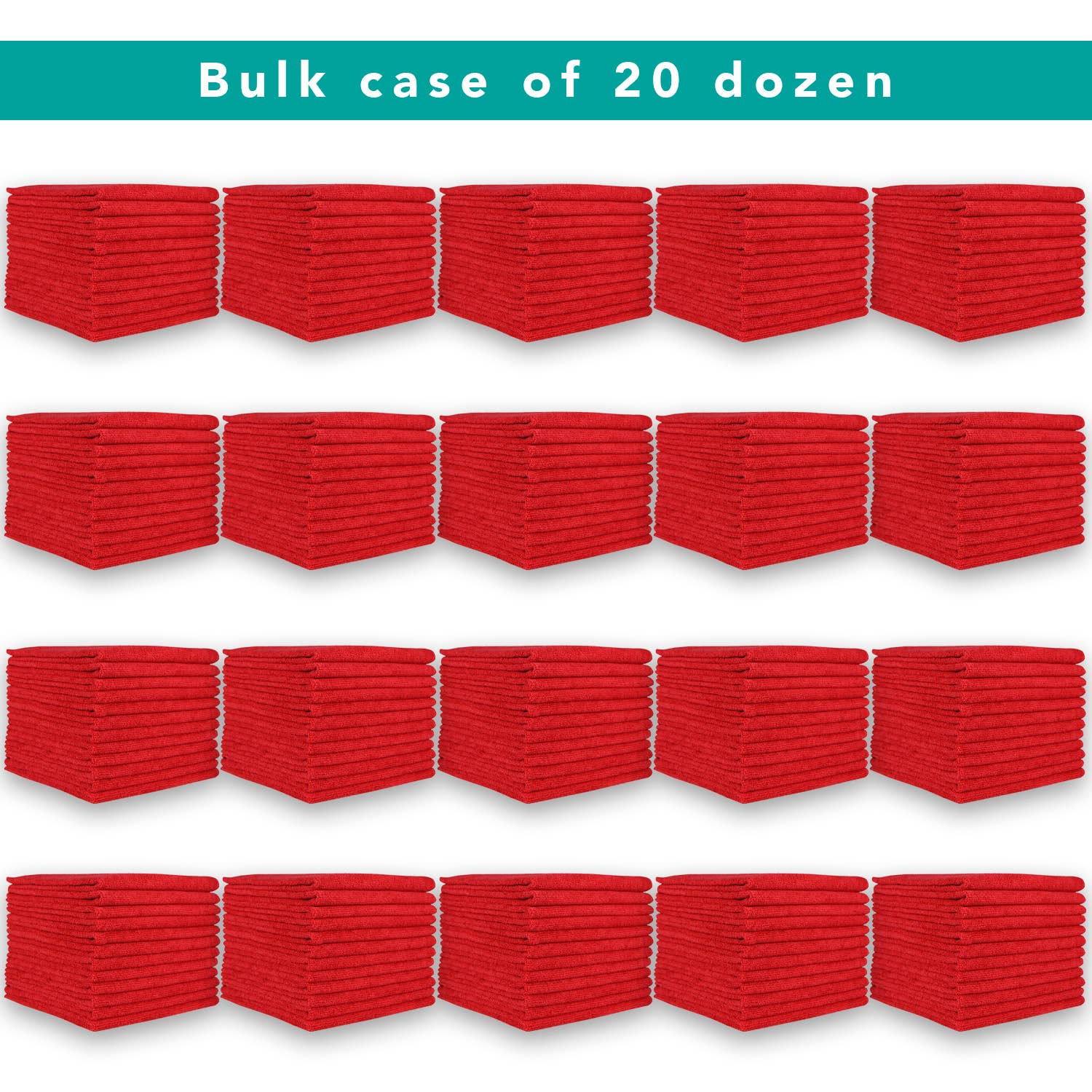 Arkwright Home - Wholesale Cleaning Cloth - Bulk Case of 240 Cleaning Cloths, 12x12 Microfiber, Colors0