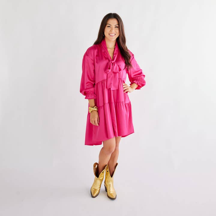 Maren Bow Silky Dress for wholesale by Caryn Lawn