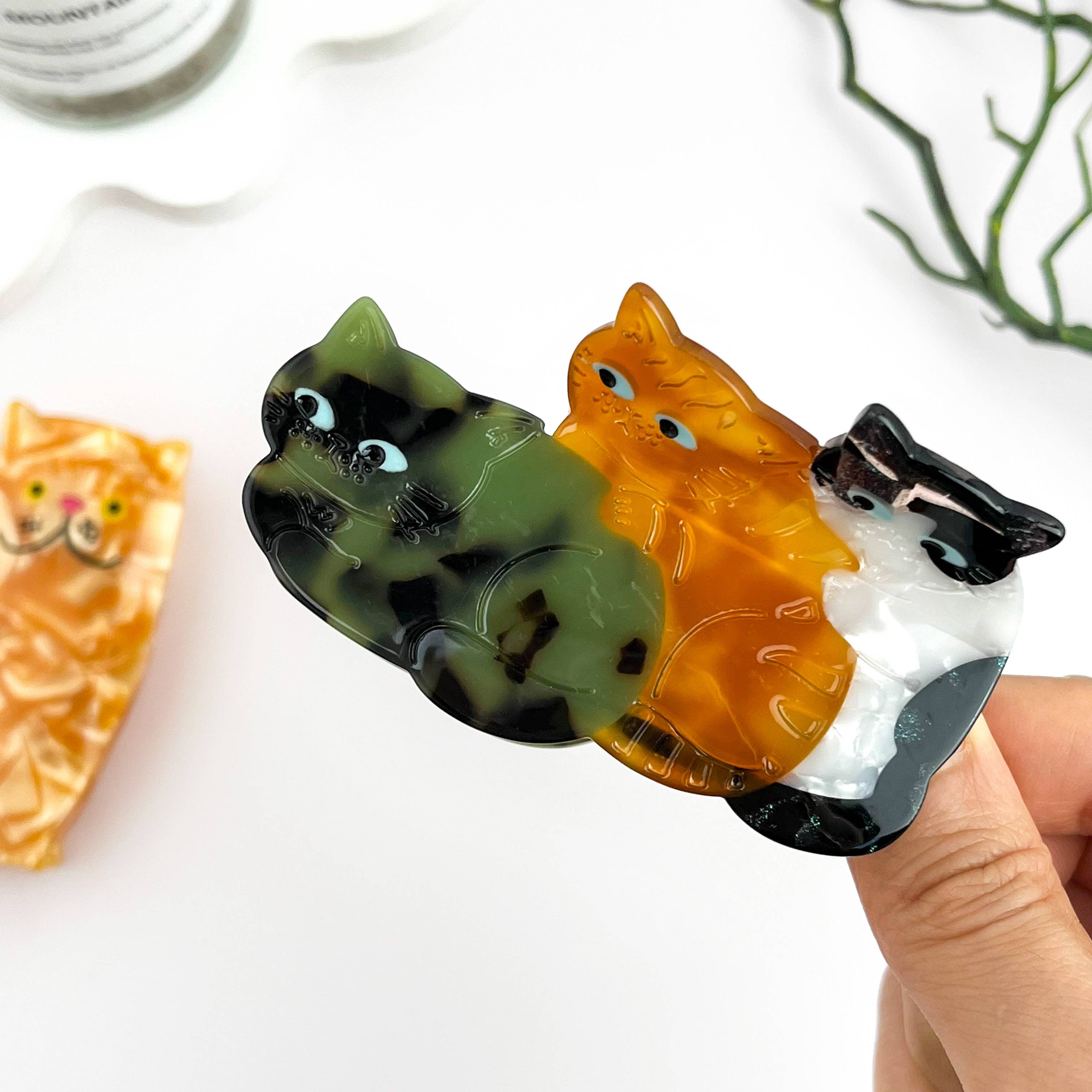 mildstyles - Wholesale Hair Clip - Women's - Adorable Playful Cat Acetate Animal Hair Claw Clip1