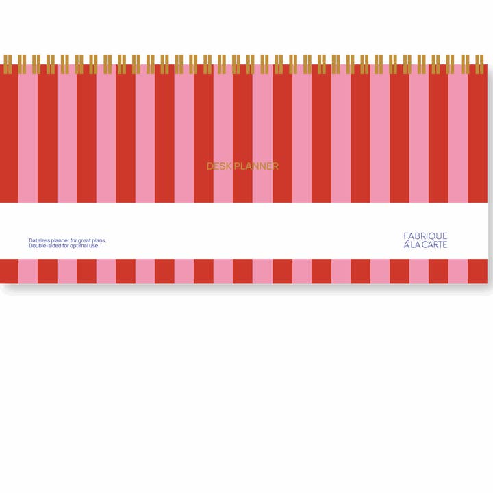 Fabrique Bureauplanner Strepen Roze Rood voor wholesale door A-Journal Stationery