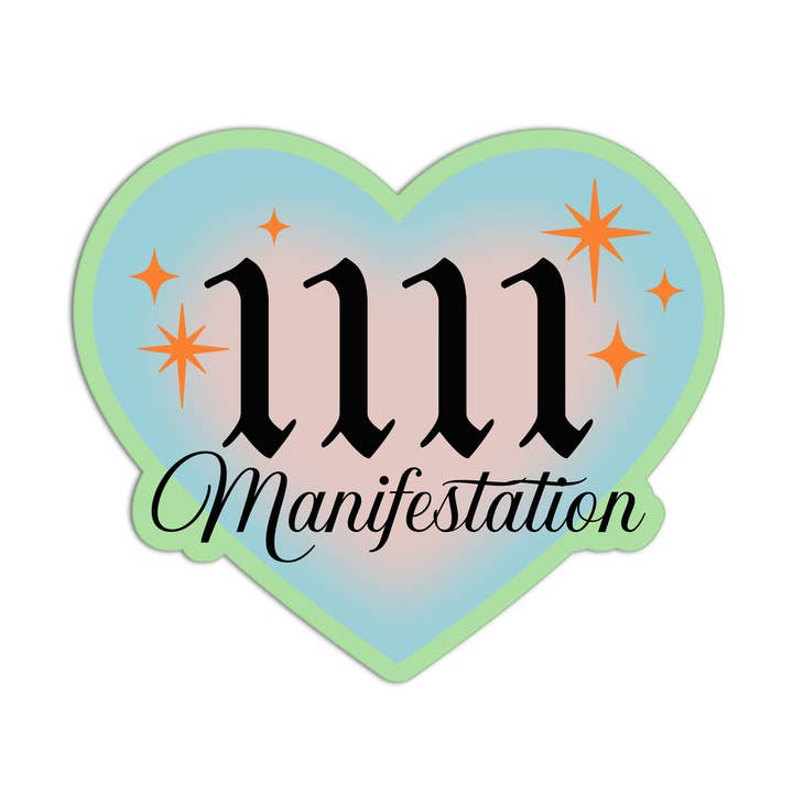 Autocollants texturés de numéros d'ange 1111 Manifestation pour la vente par Girls Printing House