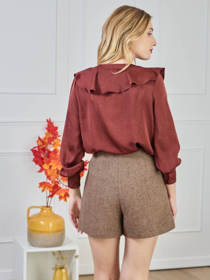 LULUMARY - Wholesale Button Down Shirt - Women's - Ruffled blouse CH35617