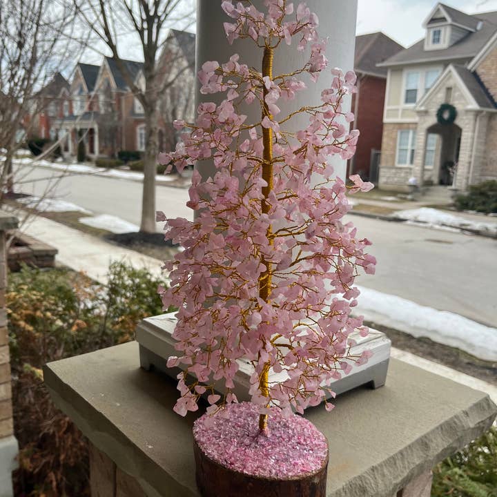 jiomind - Wholesale Spiritual Stone/Crystal - Rose Quartz Gemstone (1000 chips, golden wire)1