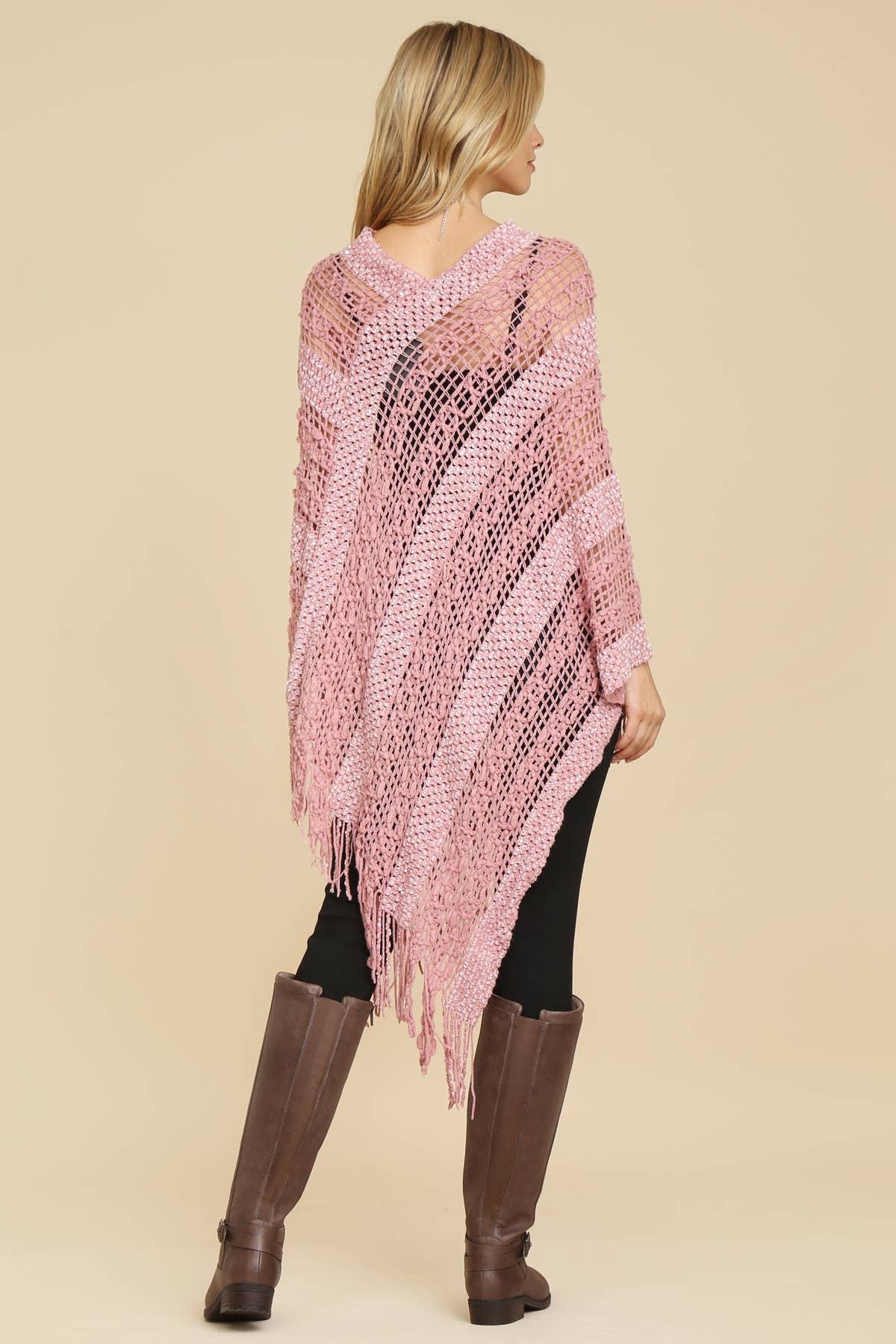MYS Wholesale Inc - Wholesale Poncho - Women's - Crochet Native Pattern Breezy Poncho28
