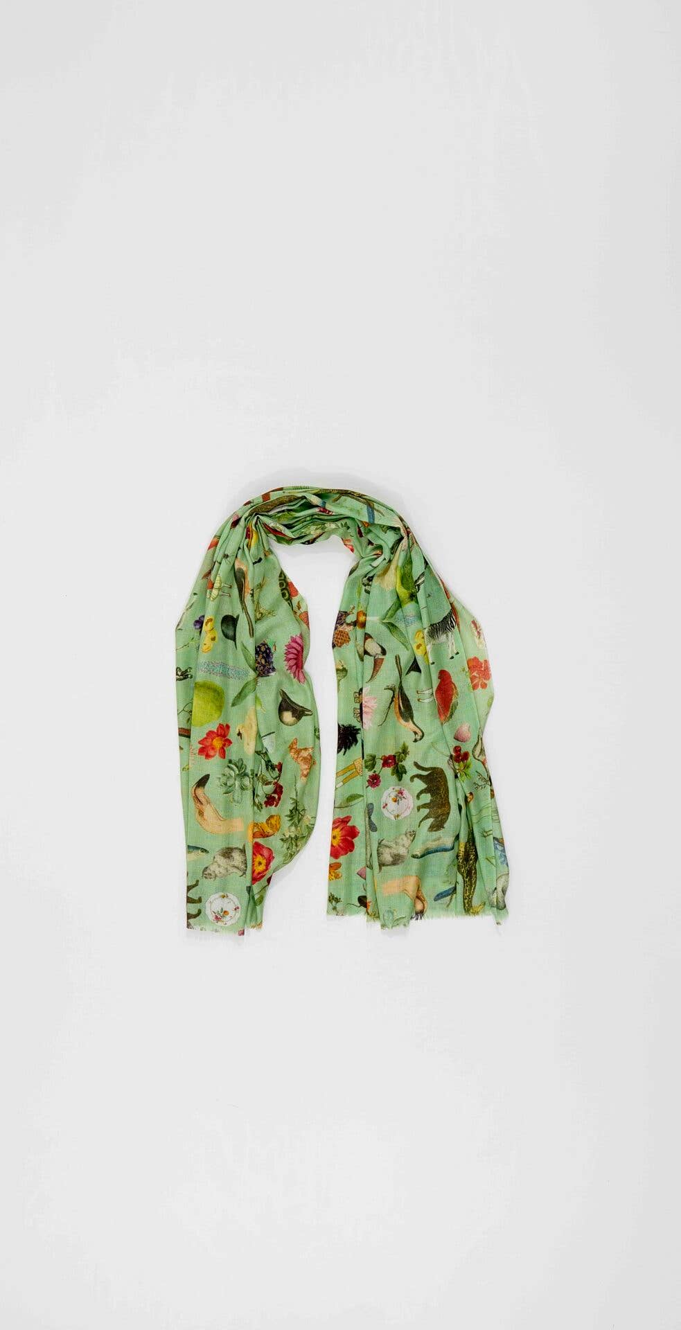 OTRACOSA – Großhandel Schal – Damen – Schal aus Wolle und Seide mit Biologiekarten-Print – OTRACOSA – 45331