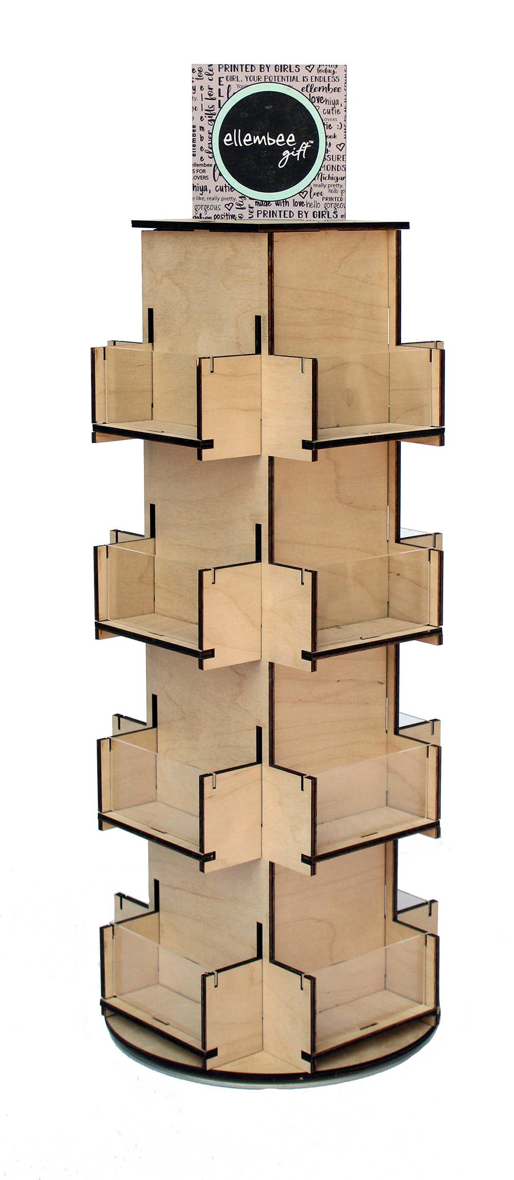 ellembee gift - Wholesale Retailer Display - Paper & Novelty - EMPTY 16 Pocket Style Spinner Display For Cork Coasters0