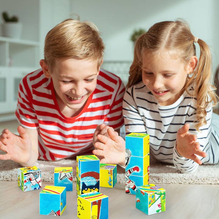 PicassoTiles - Wholesale Building Set - Kids - PicassoTiles 12pc Pete the Cat Magnetic Cubes Set2
