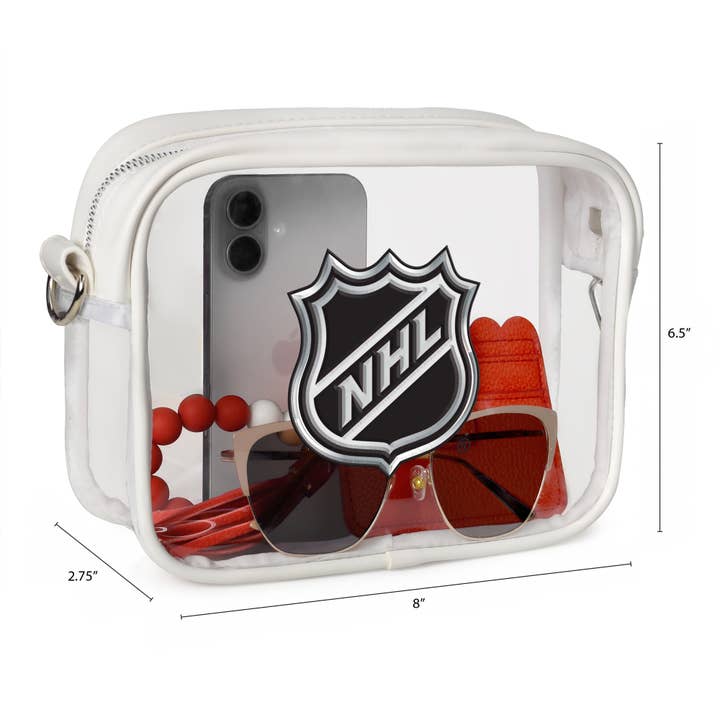 Little Earth Productions - Wholesale Crossbody Bag - Unisex - NHL Boston Bruins Clear Fanny Fan Purse2