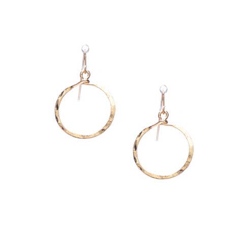 (Extra small) Hammered Geometric Minimalist Gold Hoop Earrings, Handmade / GAE G B8-1 for wholesale by Machu Picchu Jewelry