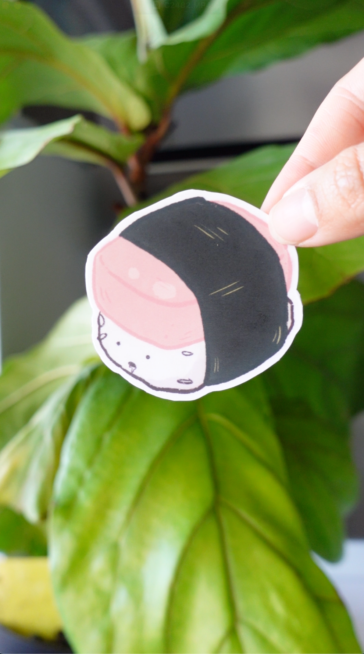 Claudine Castro Art - Wholesale Sticker - Spam Musubi face drool mouth sticker, stationery, hawaiian0