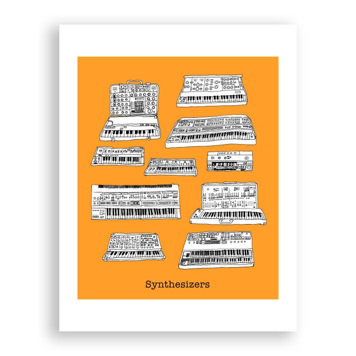 Synthesizers Print for wholesale by Jodi Lynn's Emporium of Doodles