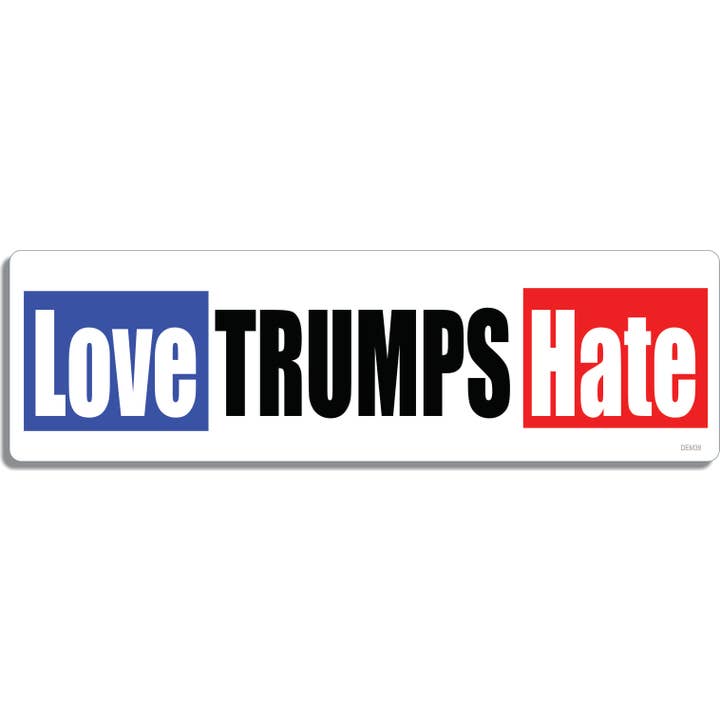 Love Trumps Hate — Autocollant politique pour pare-chocs, aimant de voiture pour la vente par Humper Bumper