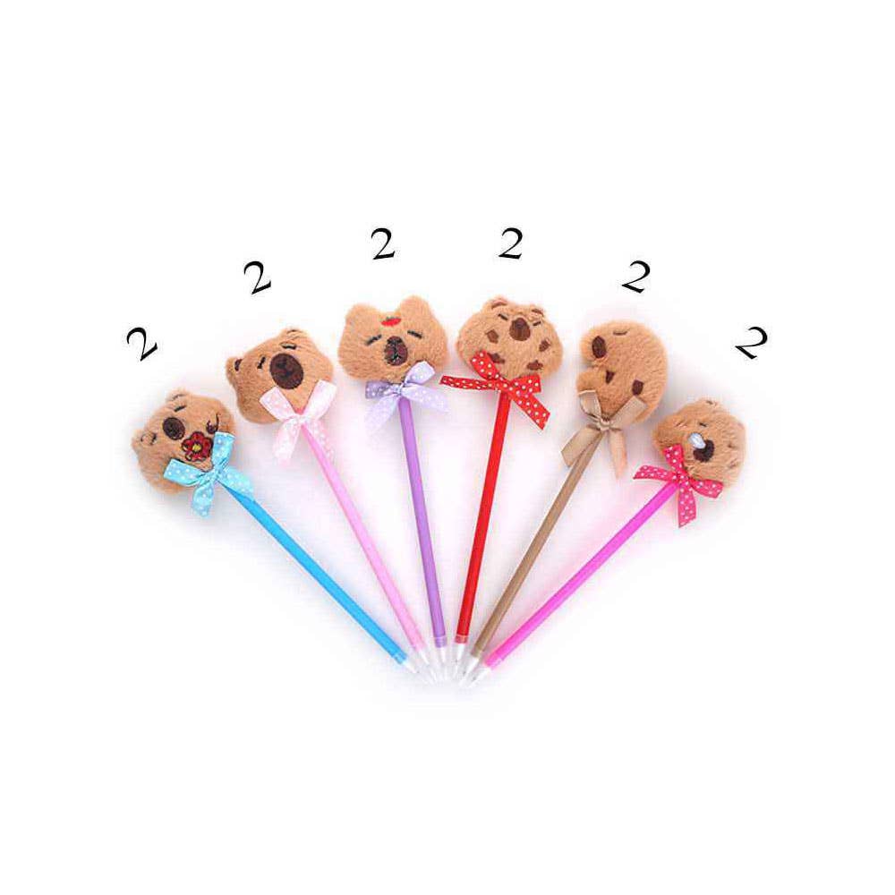 Sensibling Corp. - Wholesale Pen - 12PCS - Cute Capybara Animal Bow Pens2