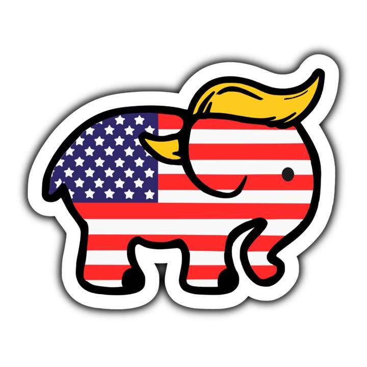 Pegatina Republican Elephant Trump para venta al por mayor de Stick to it creations