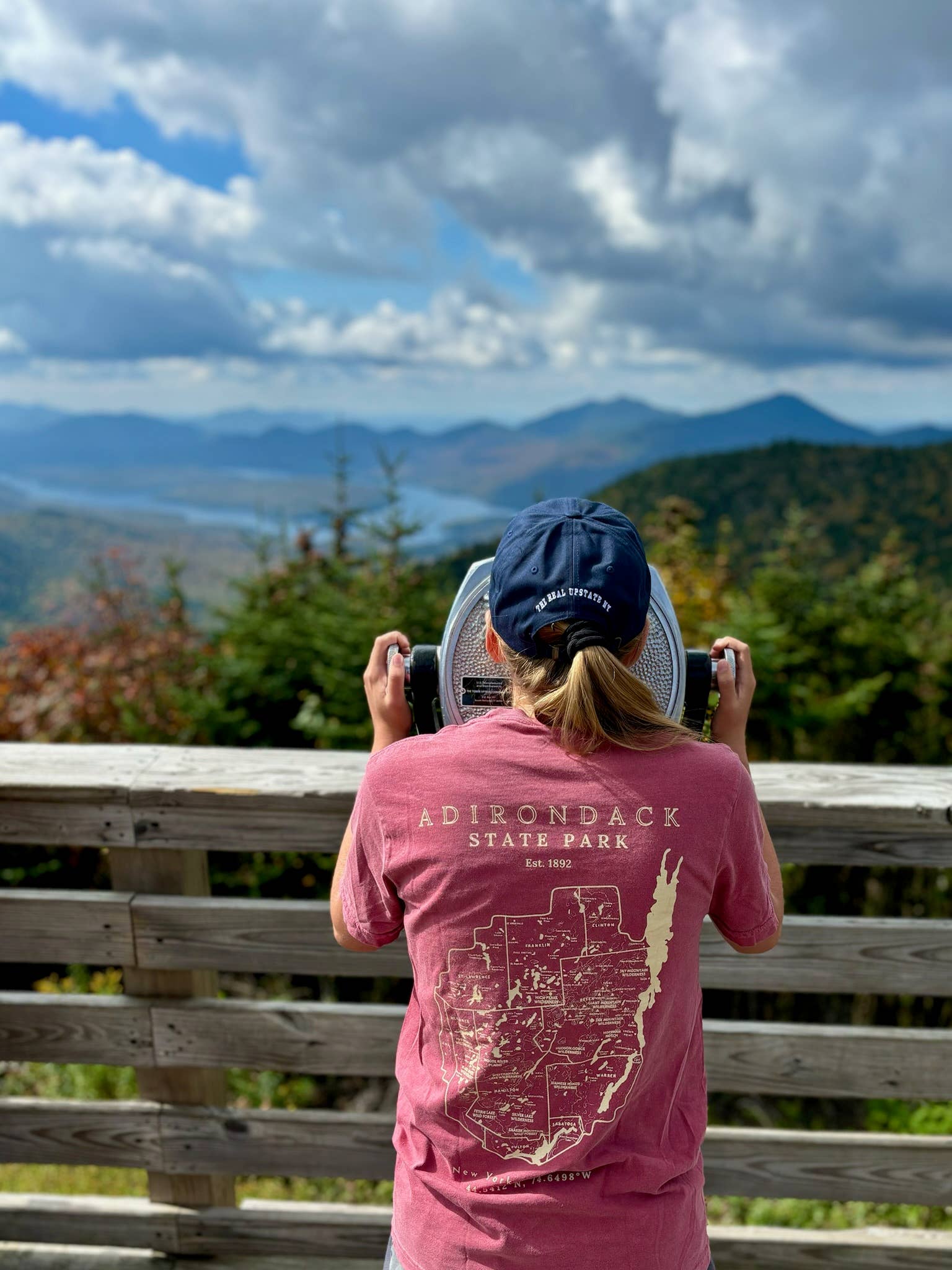Just Wandering Co. - Wholesale Screen Printed T-Shirt - Unisex - Adirondack Park Map Short Sleeve Shirt | Plattsburgh, New Yo