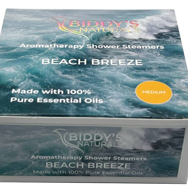 Eucalyptus, Lavender, Lime & Rosemary BEACH BREEZE Shower Steamers Aromatherapy 12-Pk made with 100% Pure Essential Oils for wholesale by Biddy's Naturals