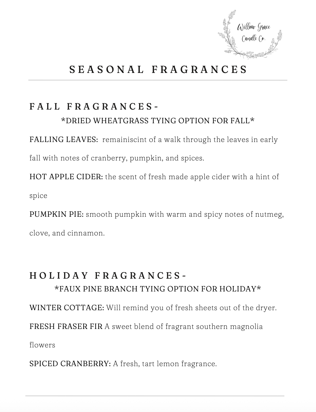 Willow Grace Candle Co - Wholesale Jar/Filled Candle - *Fall* Amber Glass Jar Candle2