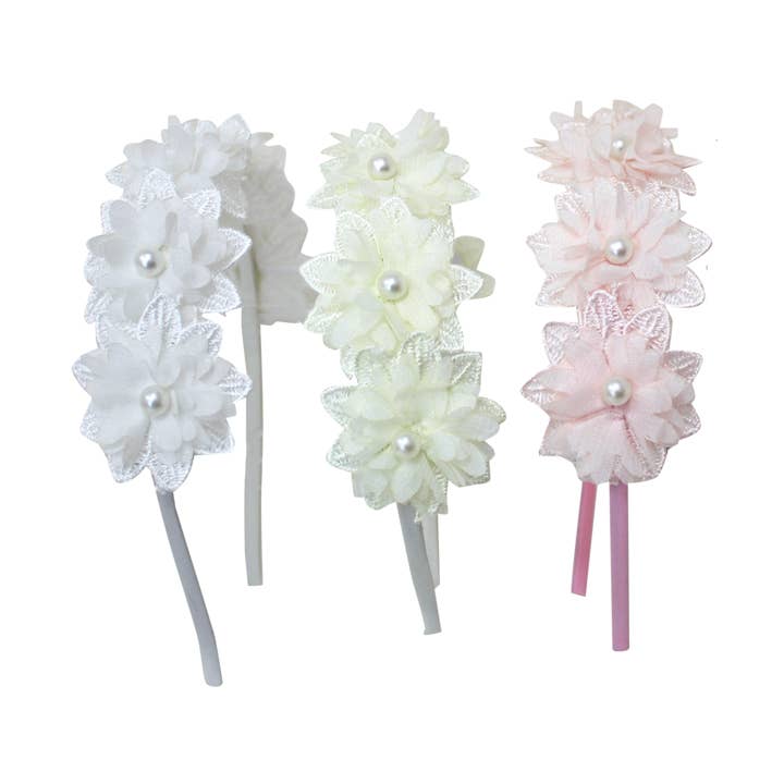 Flower Crown Pearl Headband for wholesale by Bows Arts