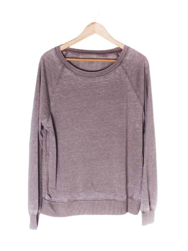 Damen Langarm-Sweatshirt mit Rippbündchen an Ärmeln und Saum für den Großhandel von Good Stuff Apparel
