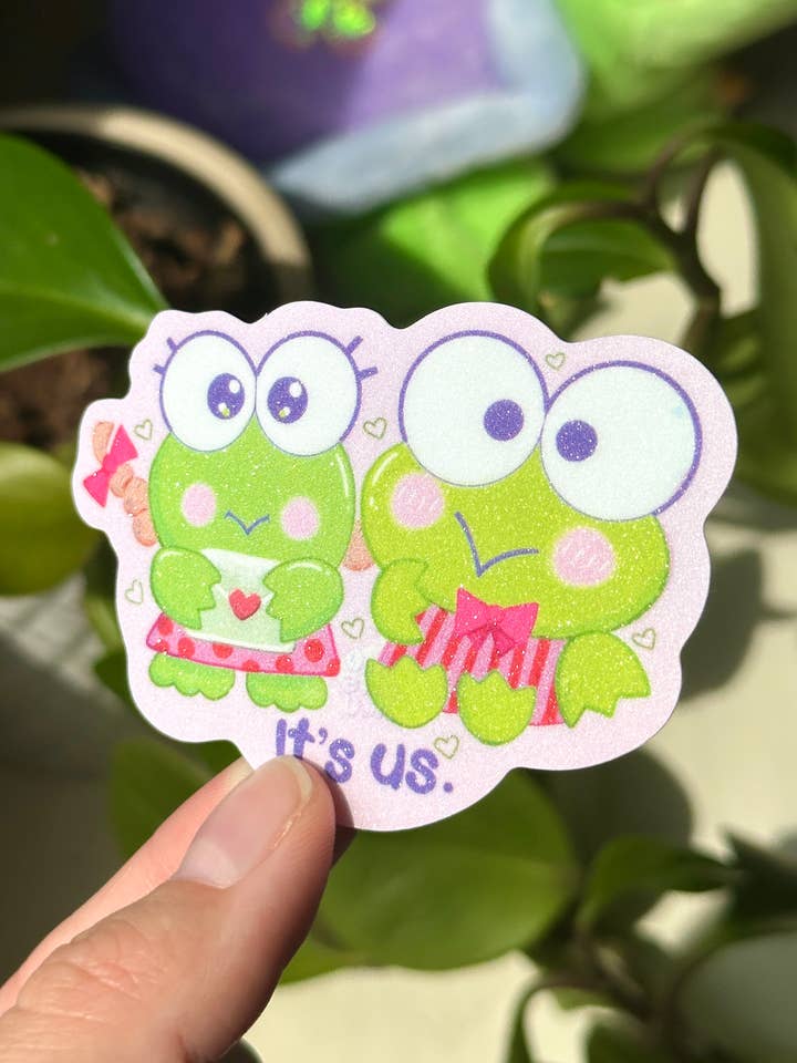 Frog Couple Sticker | Waterproof Sticker, Cute Stationery for wholesale by Uni & Umi