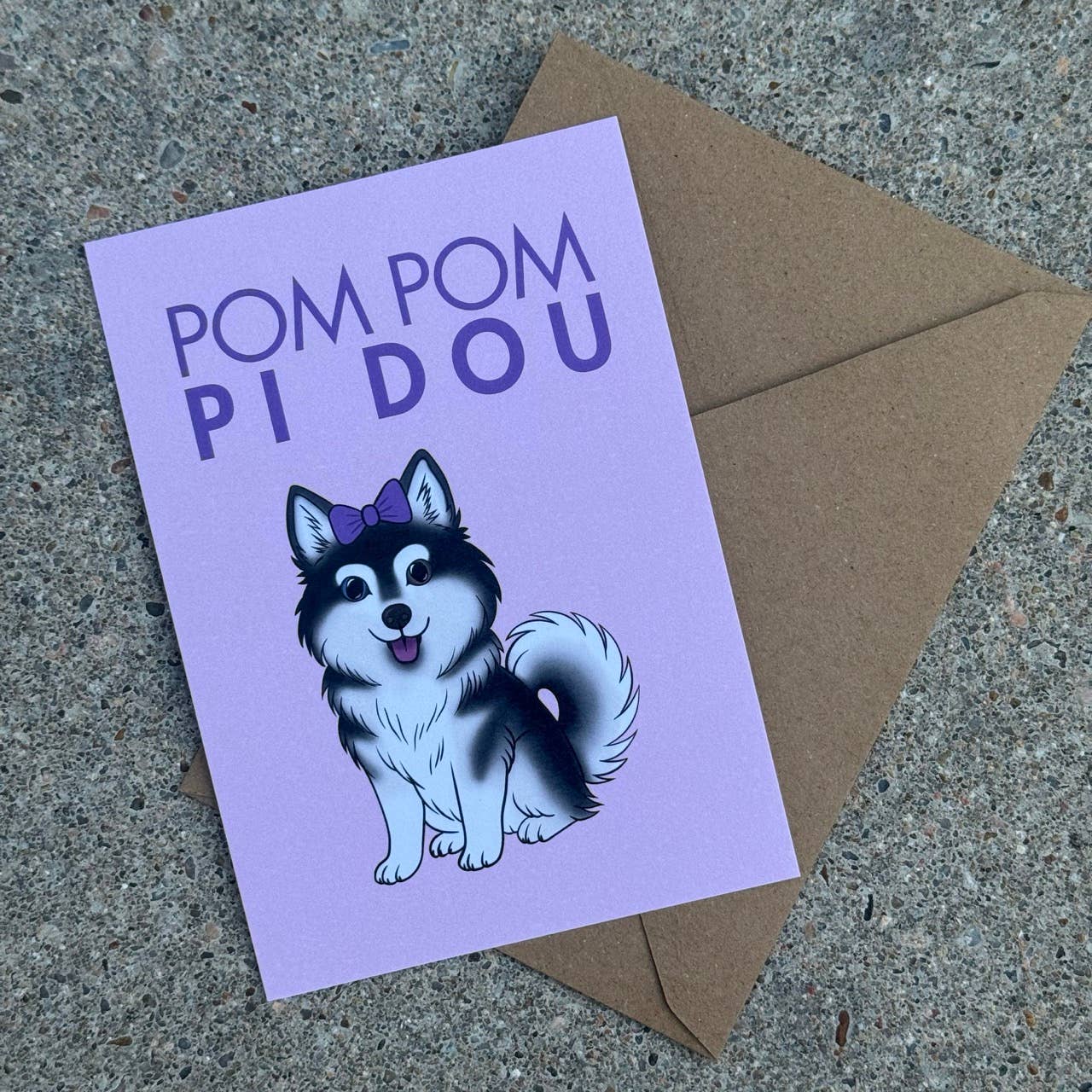 LOLLYPOPARTSTUDIO - Wholesale Everyday Greeting Card - Carte Pomsky « Pom Pom Pidou »3