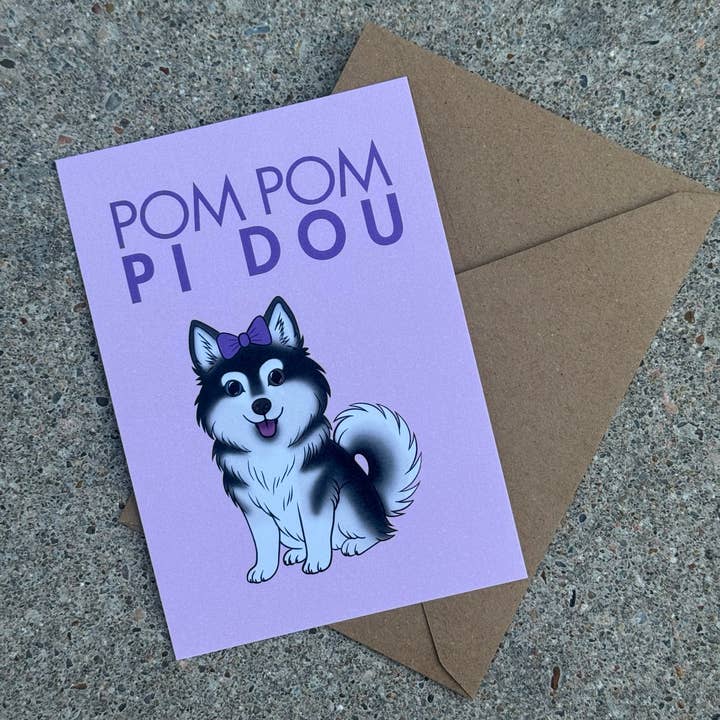 LOLLYPOPARTSTUDIO - Wholesale Everyday Greeting Card - Carte Pomsky « Pom Pom Pidou »3
