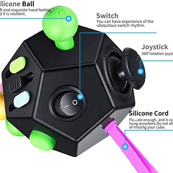 VIGOR - Wholesale Fidget Toy - Kids - Dodecagon Cube Toys Anti-Anxiety,Relieves Stress 12 Sided Fi4